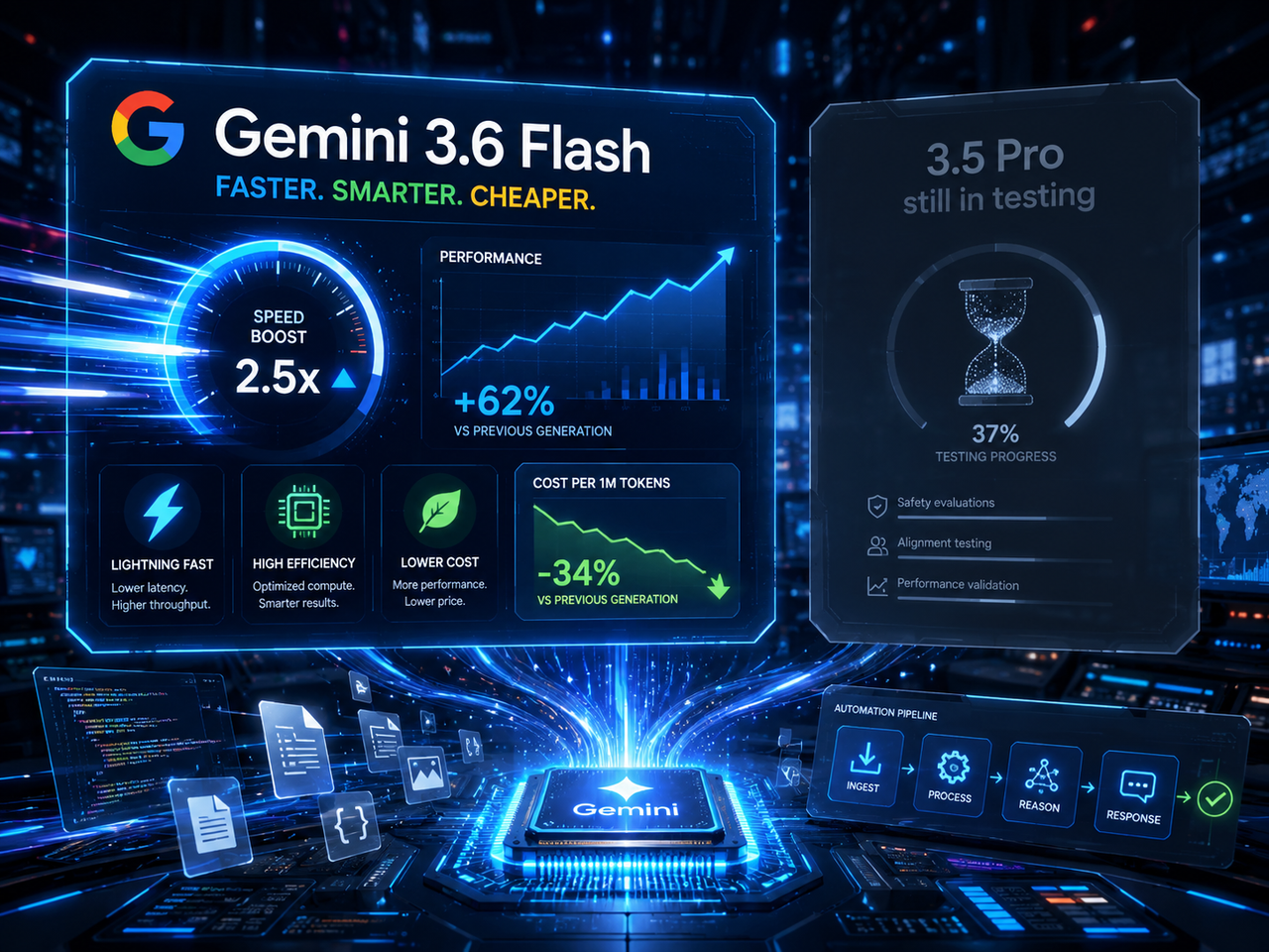 Google lança Gemini 3.6 Flash mais barato e eficiente, mas atraso do 3.5 Pro expõe mudança de prioridade na corrida da IA