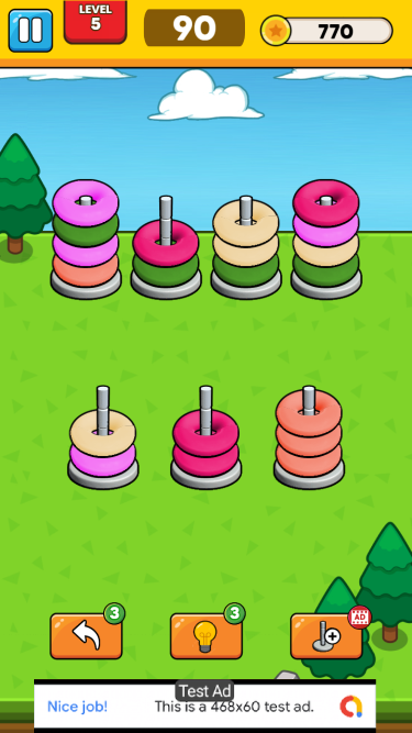 Hoop Color Sort - Puzzle Game Android Studio Project with AdMob Ads + Ready to Publish