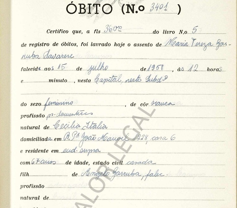 Obito Maria Teresa