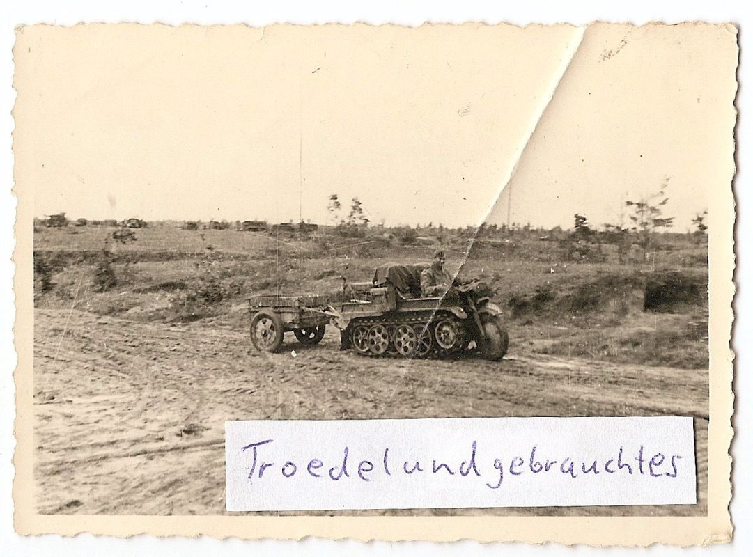 2 WK WW2 MILITÄR OSTFRONT MOTORRAD MIT HALBKETTE