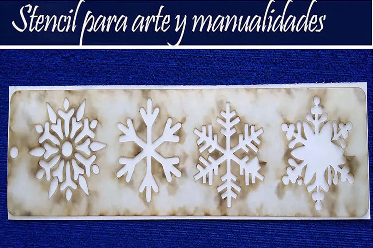 Stencil plantilla copos de nieve para Artes decorativas con pintura
