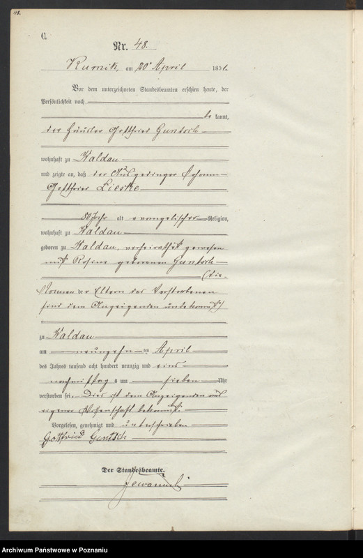 1891 Borówno z Lieske Johann Gottfried akt 48 - 53_1876_0_3_57_16241044