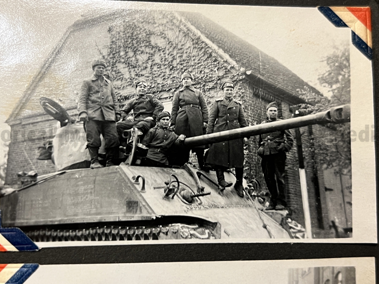US WWII 82nd AIRBORNE PHOTO Album (2)celebrating with Russian Sherman tank crew when linking up at w
