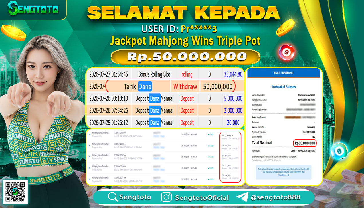 BUKTI PEMBAYARAN SLOT MAHJONG WINS TRIPLE POT