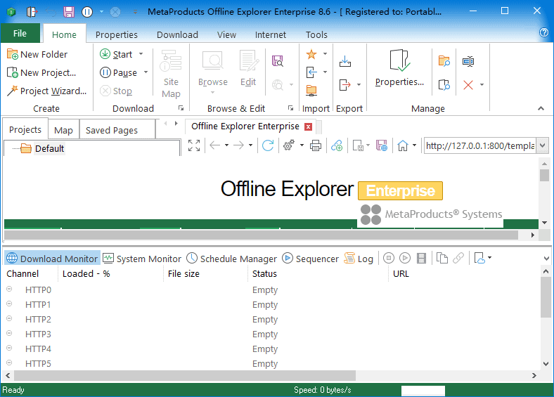 Working with MetaProducts Offline Explorer Enterprise 8.6.0.4984