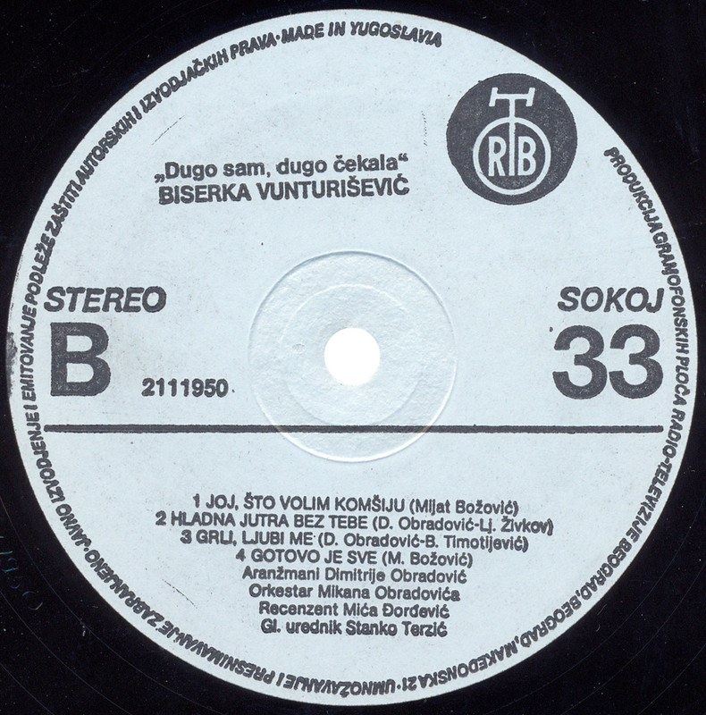 Biserka Vunturisevic 11.07.1983. LP B-strana