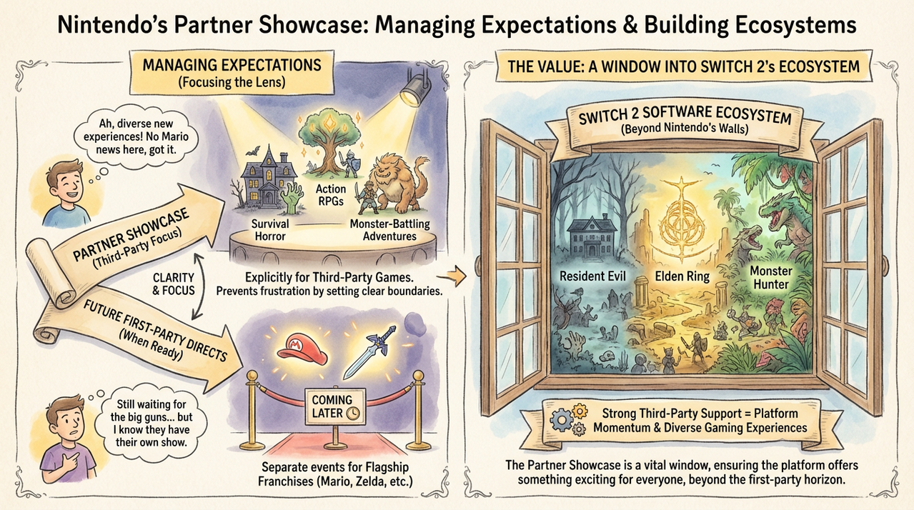 Nintendo Just Confirmed a Partner Showcase for Tomorrow and Here's What to Expect 1 Nintendo Switch console with colorful Joy-Con controllers on gaming desk