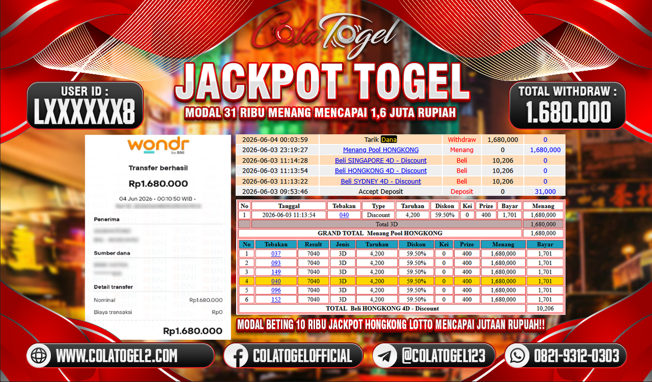 JACKPOT HONGKONG LOTTO!!