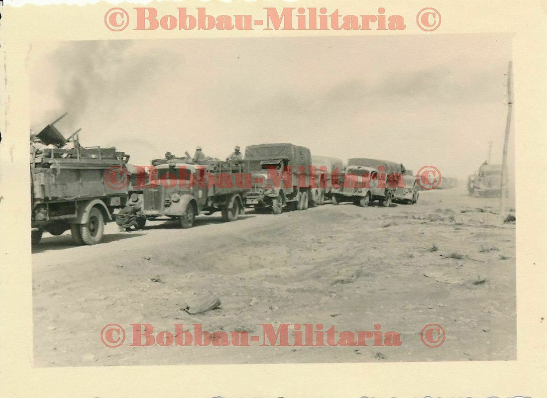Afrikakorps Tobruk Wehrmacht Militär LKW Kolonne Opel Blitz 3,5 