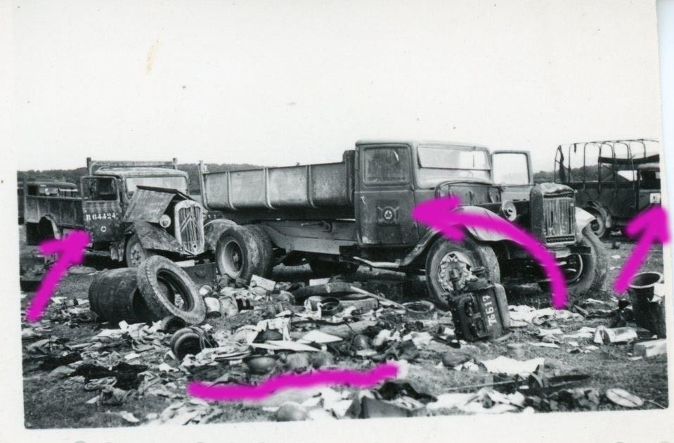 Frankreich Vormarsch Kämpfe LKW Camion Truck Fot