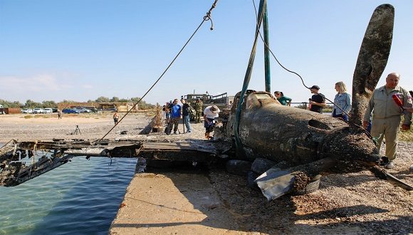 Restos del caza Bell P-39 Airacobra recuperado. Foto. Russian Geographical Society