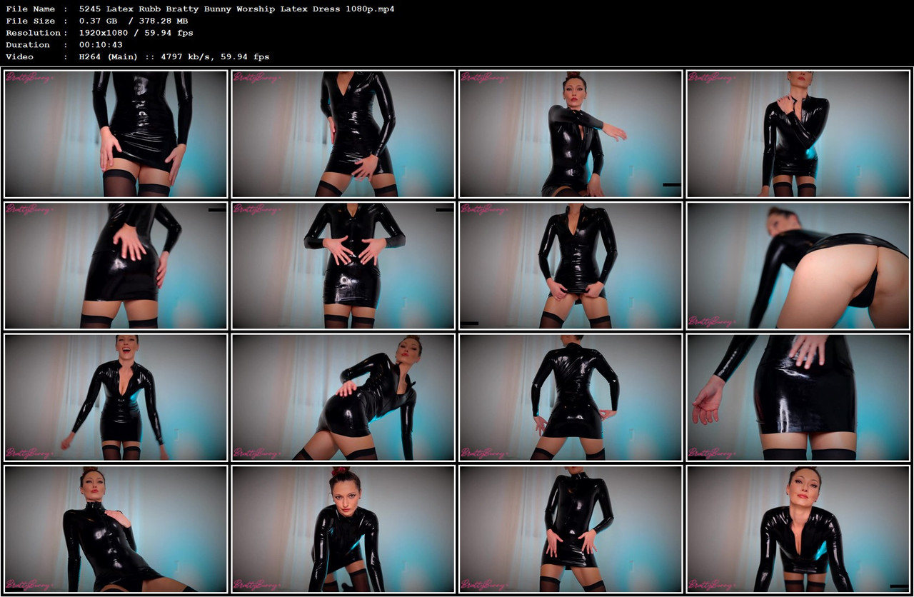 5245 Latex Rubb Bratty Bunny Worship Latex Dress 1080p mp4
