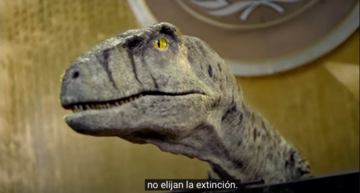 Dinosaurio pide a la ONU abandonar combustibles fósiles para evitar la extinción