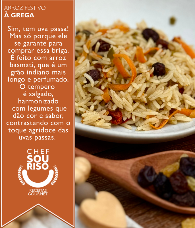 Receita de arroz a grega Chef Sou Riso