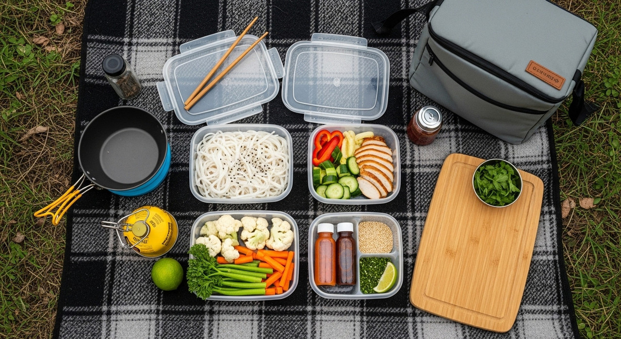 Вок-лапша на пикнике