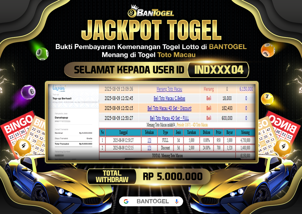 BUKTI JACKPOT LUNAS BANTOGEL