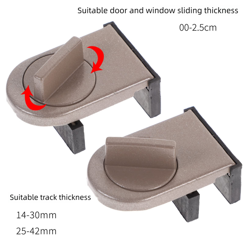 3 Pcs Grey Window Lock & Door Limiting Device – Multi-Functional, No-Drill Safety Lock for Sliding Windows and Doors