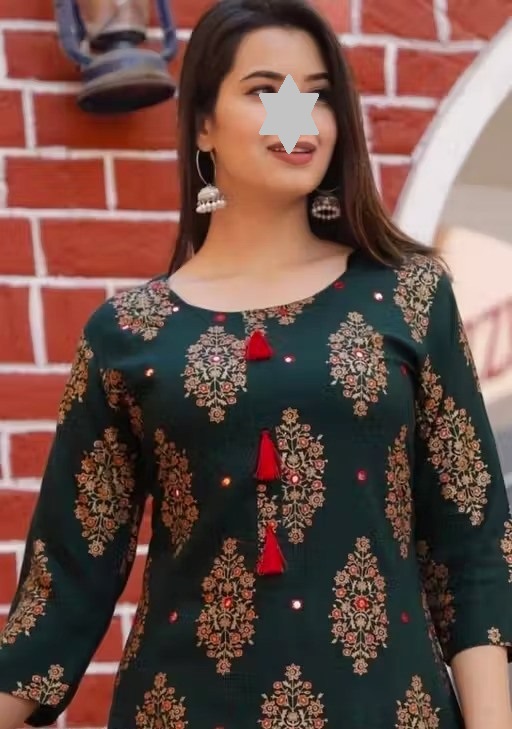 Designer Casual Green Rayon Kurta Sharara Set Color 1 (KS139)