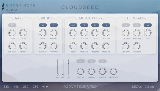 Ghost Note Audio Cloud Seed Algorithmic Reverb v2.2.1