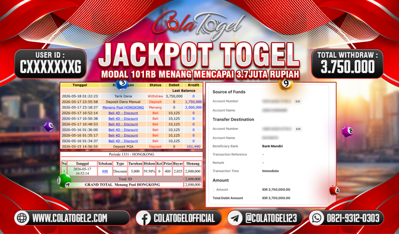 JACKPOT HONGKONG LOTTO!!