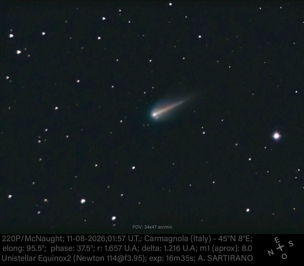 comet 220P McNaught outburst 2026