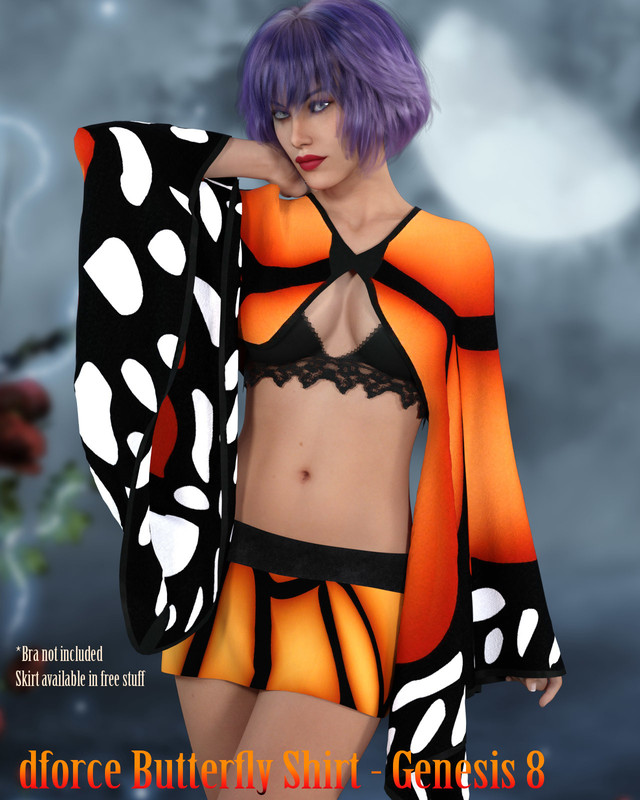 dforce – Butteryfly Shirt – Genesis 8