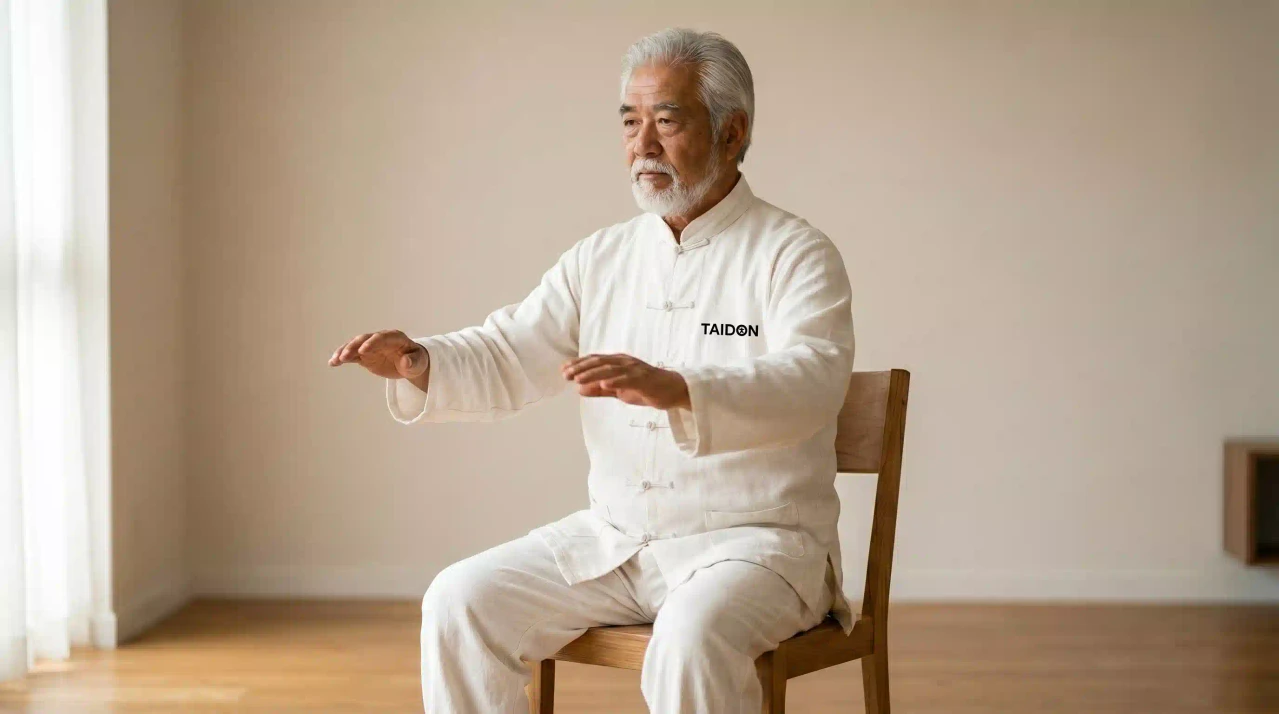 Mestre tai chi sentado