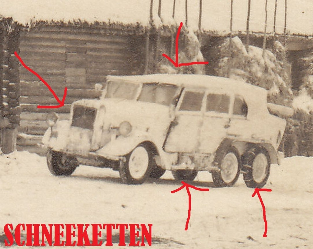Kfz 21 ( 6-Rad ) Dreiachsiger Krupp PKW in Winte