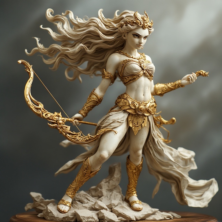 A-Gold-sculpture-of-an-Goddes-5