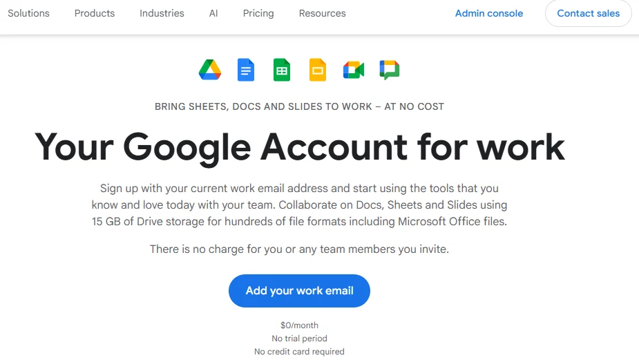 Google account for work