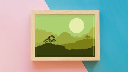 Landscape Background Vector Design Using Image Trace and Symbol Panel