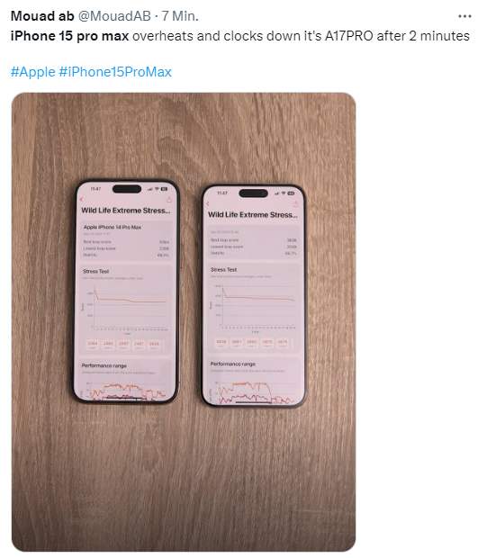 iPhone 15 Pro Max over heath iPhone 15 Pro Max over heath