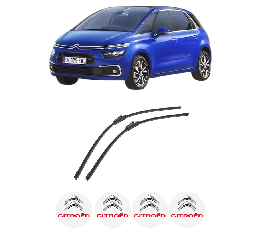 Set stergatoare auto CITROEN C4 SPACETOURER (3D_) din 2018-2019, pentru parbriz auto, 2 bucati, Bosch Aerotwin, din cauciuc siliconat rezistent, 4 Stickere Auto CITROEN