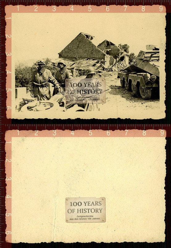 Orig. Foto Spähwagen Panzer Tank Motorrad Krad