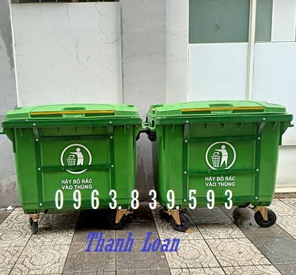 Bán thùng rác hdpe 660L rẻ nhất Biên Hòa./ Lh 0963 839 593 Ms.Loan Thung-rac-hdpe-660l-banh-xe-co-khung-sat-xe-gom-rac-660lit-xanh-la