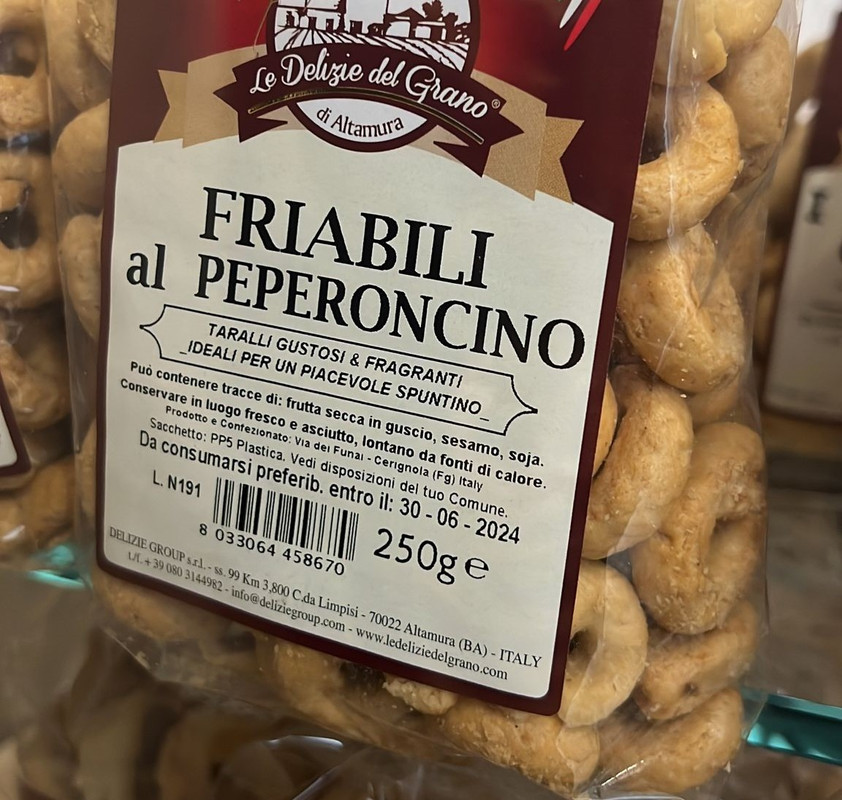 Taralli friabili al peperoncino 250 g