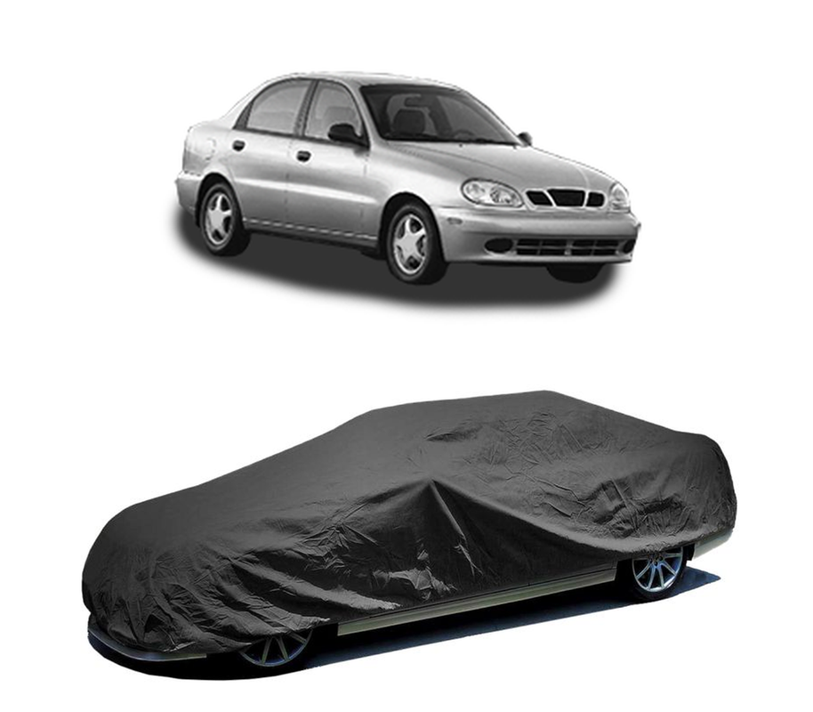 Husa tip prelata auto pentru DAEWOO LANOS Saloon (KLAT) 1997,culoare negru, material textil impermeabil, rezistanta la intemperii praf UV, CARPASSION Husa Protectie
