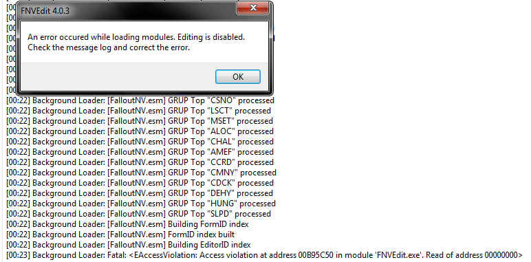 FNVEedit access violation error - Discussion - Nexus Mods Forums