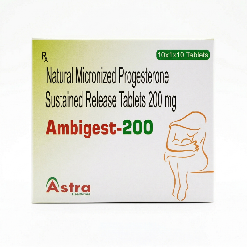 Ambigest-200 SR Tablet: Natural Micronized Progesterone 200 mg Sustained Release