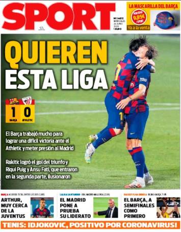 DIARIO SPORT 24-6-2020 SPORT-24-JUNIO-2020