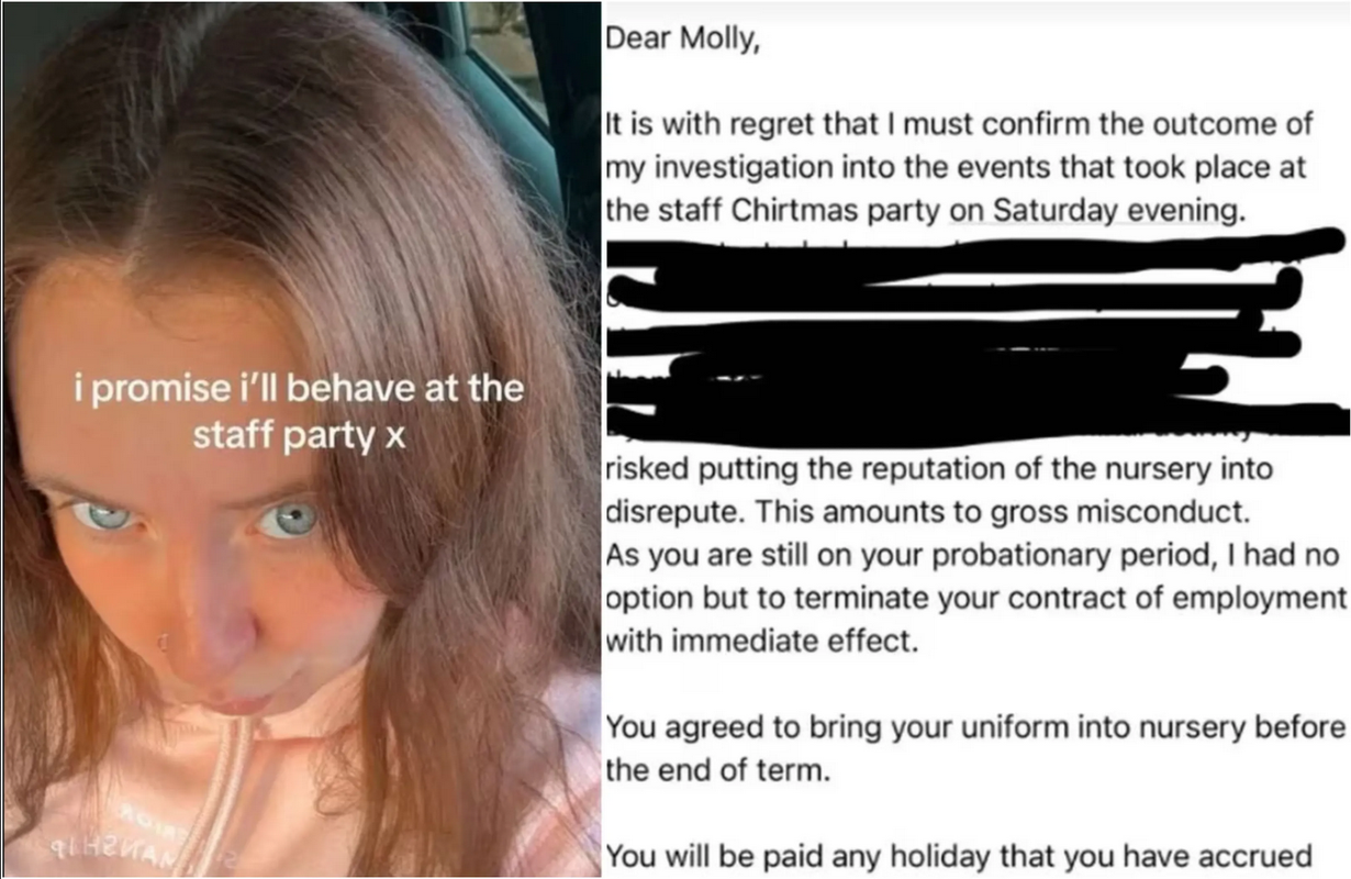 Joven se emborrachó en la fiesta de fin de año de su trabajo y fue despedida