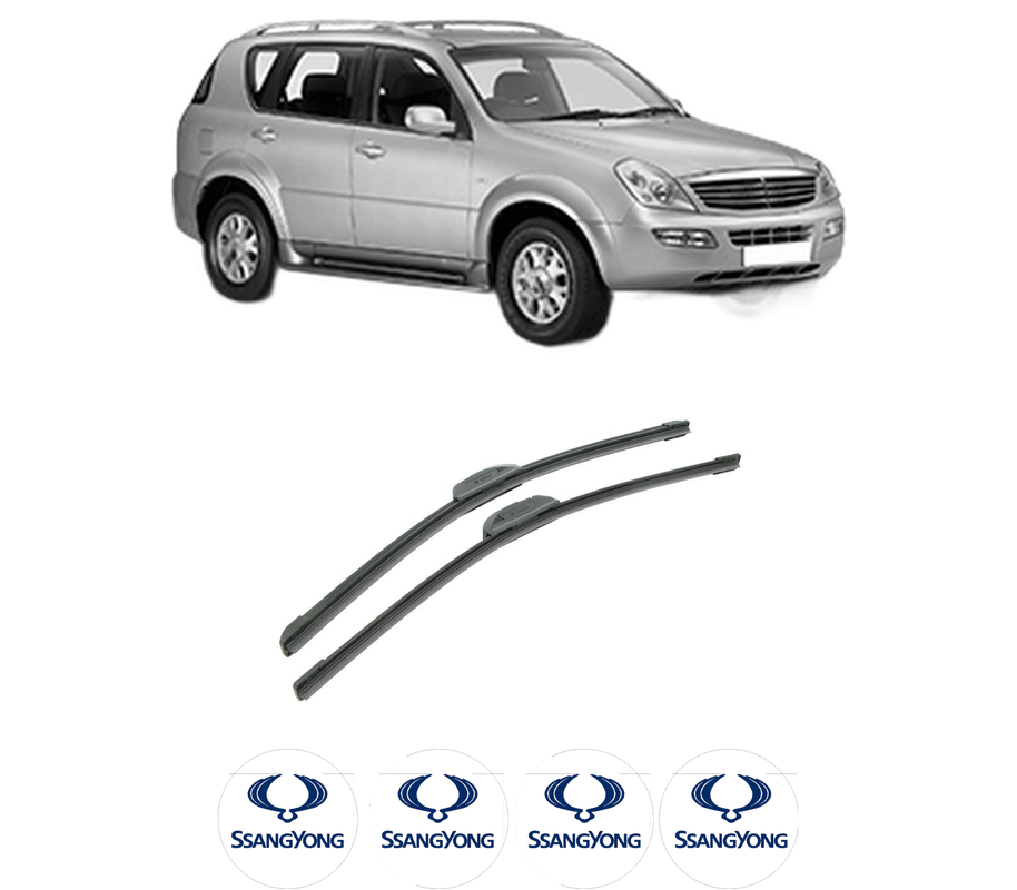 Set stergatoare auto SSANGYONG REXTON / REXTON II (GAB_) din 2002-2013, pentru parbriz auto, 2 bucati, Bosch Aerotwin Retrofit, din cauciuc siliconat rezistent, 4 Stickere Auto SSANGYONG
