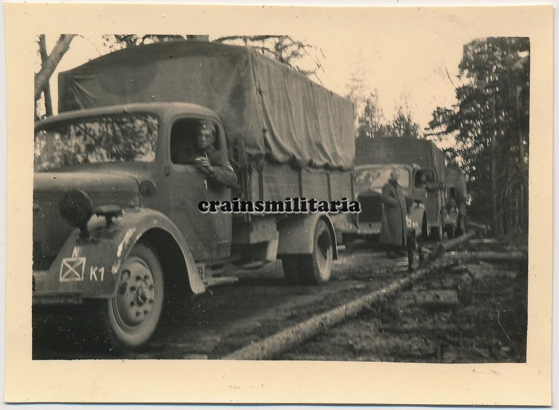 Orig. Foto Mercedes Benz L 3000 Lkw auf Knüppeldamm b. OSTROW Ru