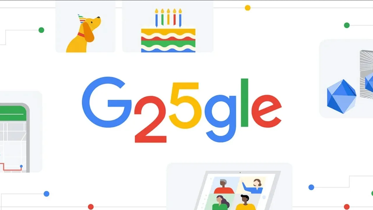 Google celebra su 25 aniversario con doodle histórico, así evolucionó su logo