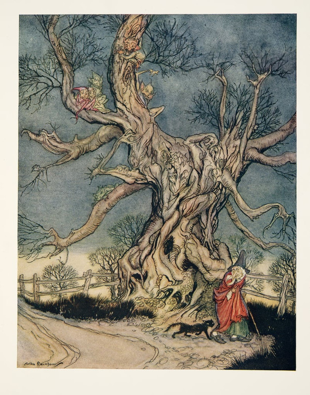 7-Arthur-Rackham-Major-Andres-Tree-from-The-Legend-of-Sleepy-Hollow-by-Washngton-Irving-1783-1