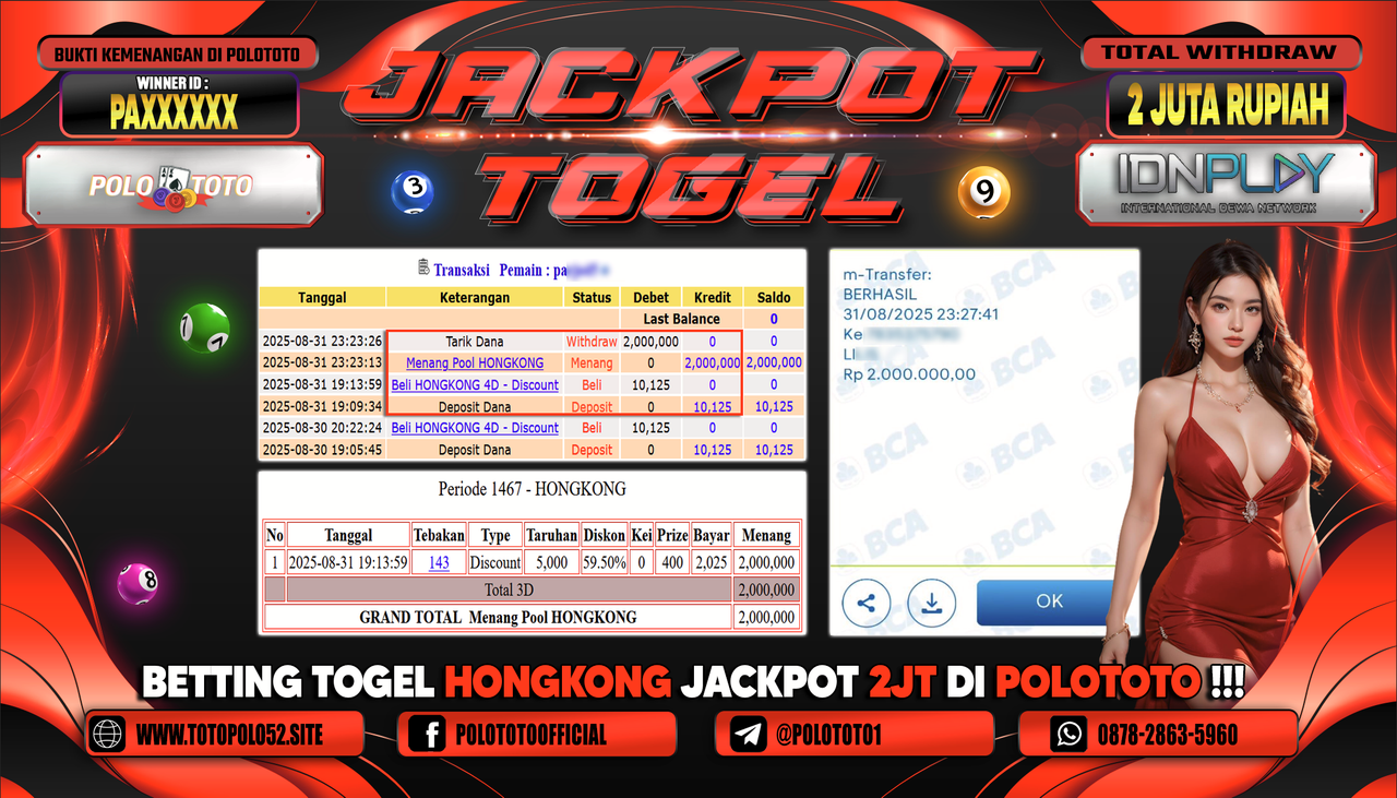 POLOTOTO JACKPOT TOGEL HONGKONG LOTTO Rp.2.000.000,-