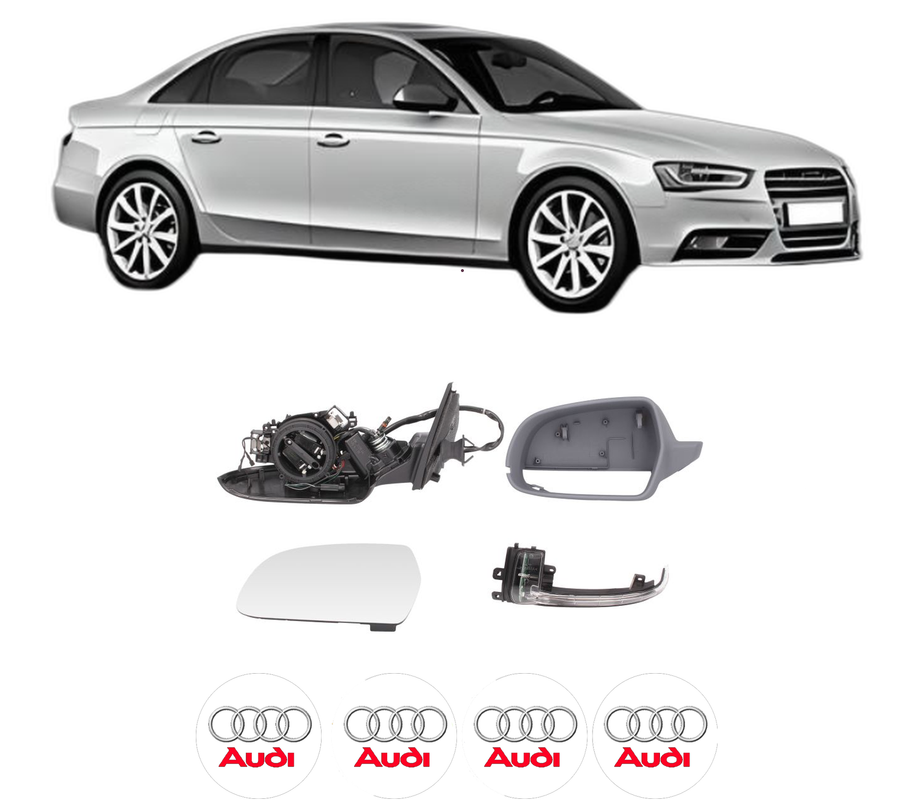 Oglinda Completa Stanga AUDI A4 B8 (8K2) din 2007-2015, auto, Reglaj Electric, 4 stickere auto cu AUDI