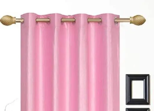 RICHLINEN Attractive Plain Crush Curtain For Door & Window ,Baby Pink (Pack of 3pcs) (R701)