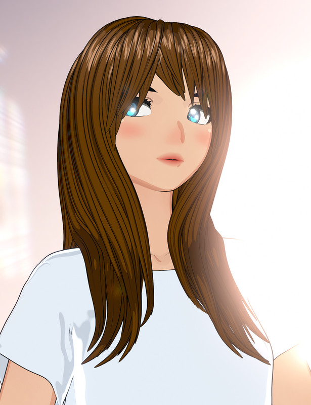 Toon Style Long Hair with Bangs for Genesis 9