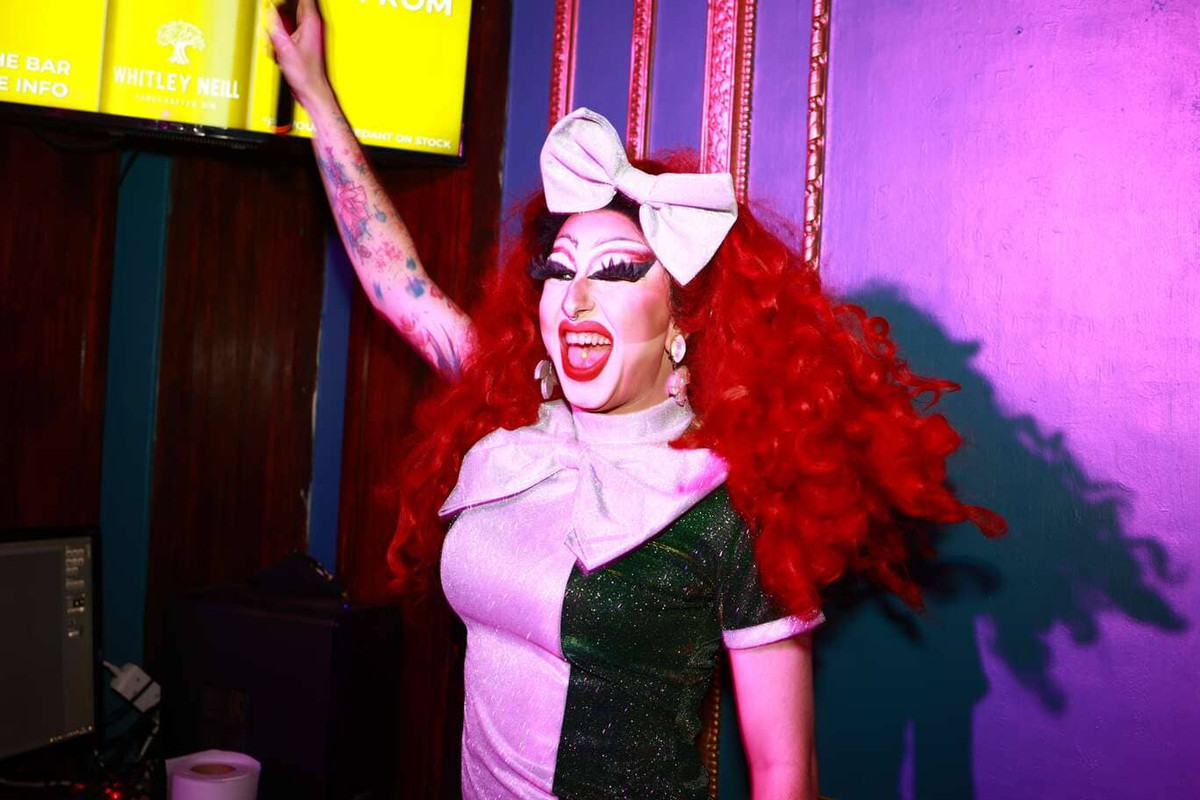 Red hair queen smiling and having fun